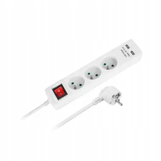 Predlžovací napájací kábel 3 zásuvky 2xUSB 2,1 A 5m Rebel